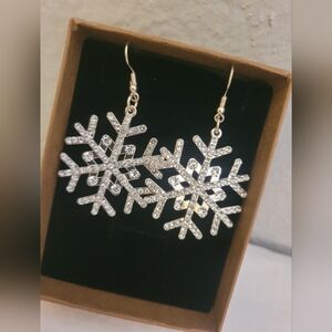 Hand Crafted Silver Snowflake Earrings